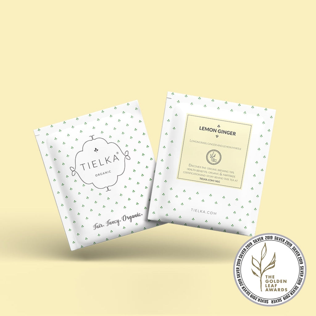 Lemon Ginger Pyramid Tea Bags Individually Wrapped - 50Pk Certified Organic